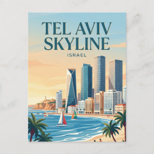 Tel Aviv Silhouet Israël Briefkaart