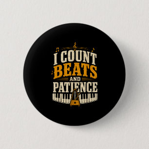 Tel beats en geduld piano muziek leraar ronde button 5,7 cm