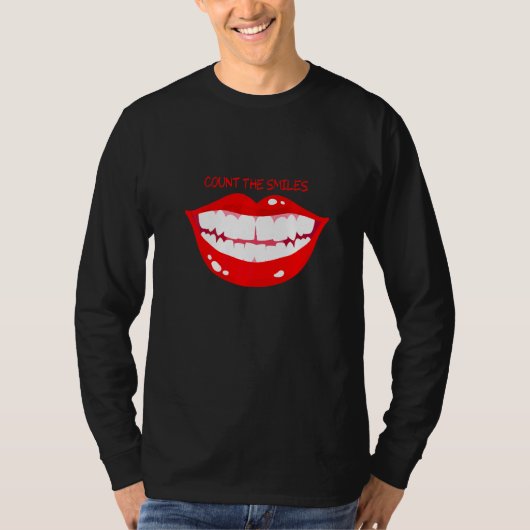 Tel de glimlachende rode lips t-shirt (Voorkant)