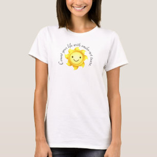 Tel je leven met glimlach, geen tranen citeren t-shirt