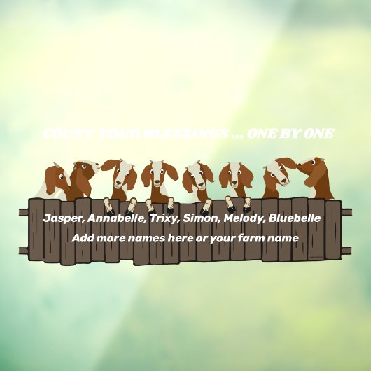 Tel je zegelbewaarder 8 geit op hek raamsticker (Vel 3)