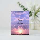 Tel je zegeningen! briefkaart (Staand voorkant)