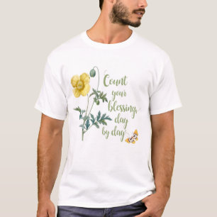 Tel je zegeningen - gele papaver t-shirt
