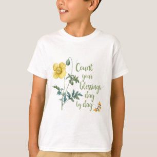 Tel je zegeningen - gele papaver t-shirt