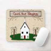 Tel uw zegeningen Kerk Mousepad Muismat (Met muis)