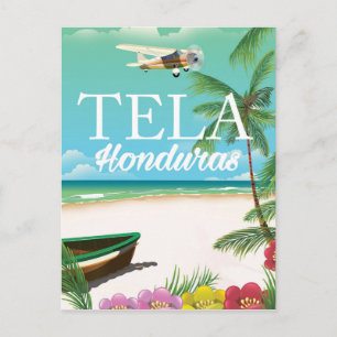 Tela Honduras vintage reisposter Briefkaart