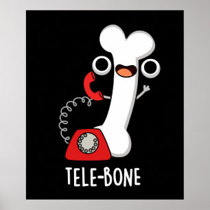Tele-bone Grappig Bone Telefoon Pun Donker BG Poster