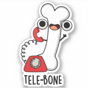 Tele-bone Grappig Bone Telefoon Pun Sticker