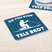 Tele Bro? Vierkante Kartonnen Onderzetter (Schuin)