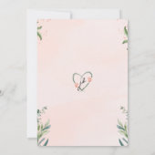 Télé Pink Elégant Invitation Florale Aquarelle (Dos)