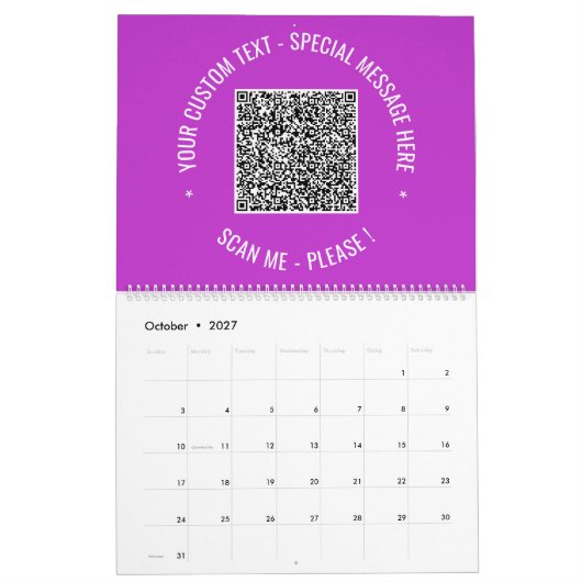 Téléchargez votre exemple de calendrier de code QR (Oct 2027)