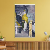 Telefonie aan het hoofd van het ondergrondse meer canvas afdruk (Insitu (Woonkamer))