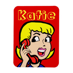 Telefonisch meisje Comic Strip Flexi Magnet Magneet