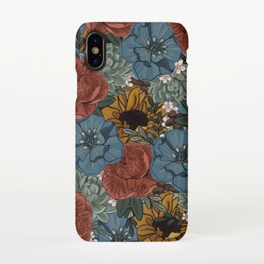 Telefonische koffiezaak Koffee Bean Florals iPhone Hoesje (Achterkant)