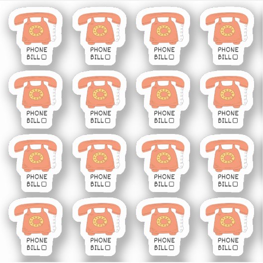 Telefoon Bill Planner Utility Bill Tracker Planner Sticker (Voorkant)