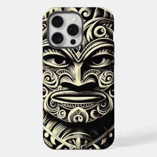 Telefoon Bone Scrimshaw Tiki iPhone Case 15 Pro Max Hoesje