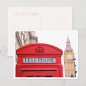 Telefoon Booth & Big Ben Londen Briefkaart (Voorkant / Achterkant)