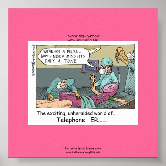 Telefoon Code Blauw Cartoon Grappig Canvas Print (Voorkant)