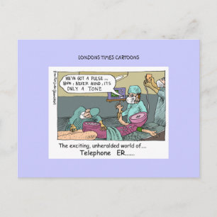 Telefoon Code Blauw Cartoon Grappige Postkaarten