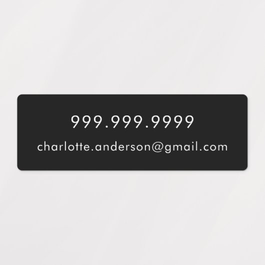 Telefoon e-mail zwart witte script labels (Design 1)