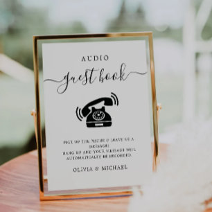 Telefoon Guestbook Sign, Audio Wedding Sign Reclamebord Met Voetstuk