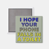Telefoon in de Toilet Funny Fridge Magnet Magneet (Voorkant / Achterkant)