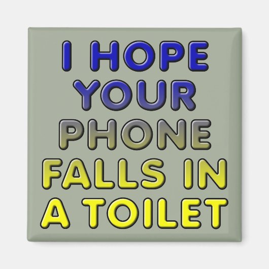 Telefoon in de Toilet Funny Fridge Magnet Magneet (Voorkant)