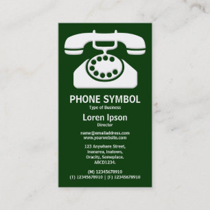 Telefoon Symbool II - Donkergroen (003300) Visitekaartje