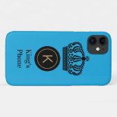 Telefoonblauwe achtergrond monogram van koning Case-Mate iPhone case (Achterkant (horizontaal))