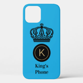 Telefoonblauwe achtergrond van koning iPhone 12 hoesje