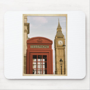 Telefoonbus en toren van Big Ben Muismat