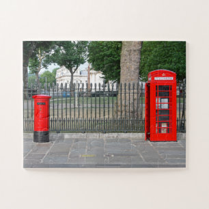 Telefooncabine en postbus in Londen Legpuzzel