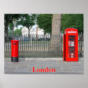 Telefooncabine en postbus in Londen Poster