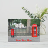 telefooncel en postbus in Londen Kaart (Staand voorkant)