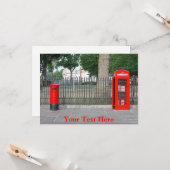 telefooncel en postbus in Londen Kaart (Voorkant / Achterkant in situ)