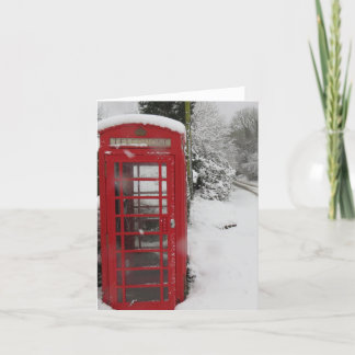 Telefooncel in de sneeuw lege Notitiekaart