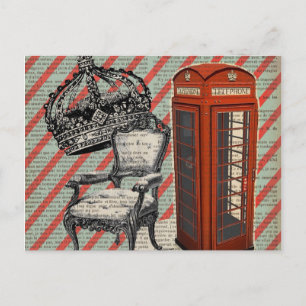 telefooncel Victoriaans jubileum crown londen Briefkaart