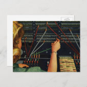 Telefooncentrale, Vintage bedrijven Briefkaart (Voorkant / Achterkant)