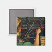 Telefooncentrale, Vintage bedrijven Magneet (Voorkant / Achterkant)