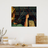 Telefooncentrale, Vintage bedrijven Poster (Keuken)