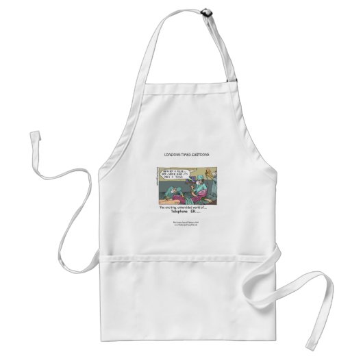 Telefooncode Blauwe Cartoon Funny Apron Standaard Schort (Voorkant)
