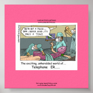 Telefooncode Blauwe Cartoon Funny Canvas Afdrukken Poster