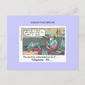 Telefooncode Blue Cartoon Funny Briefkaarten (Voorkant)