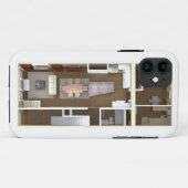 Telefoondraagtas van bouwkundig vloerplan Case-Mate iPhone case (Achterkant (horizontaal))