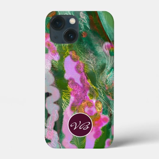 Telefoongevallen Psychedelic lila groen monogram Case-Mate iPhone Case (Achterkant)