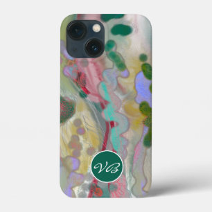 Telefoongevallen Psychedelic Pink Mint Monogram iPhone 13 Mini Hoesje