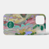 Telefoongevallen Psychedelic Pink Mint Monogram Case-Mate iPhone Case (Achterkant (horizontaal))