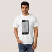 Telefoonglas met gebroken glas t-shirt (Voorkant volledig)