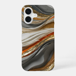 Telefoonhoes met levendige oranje tinten golven on iPhone 16 hoesje