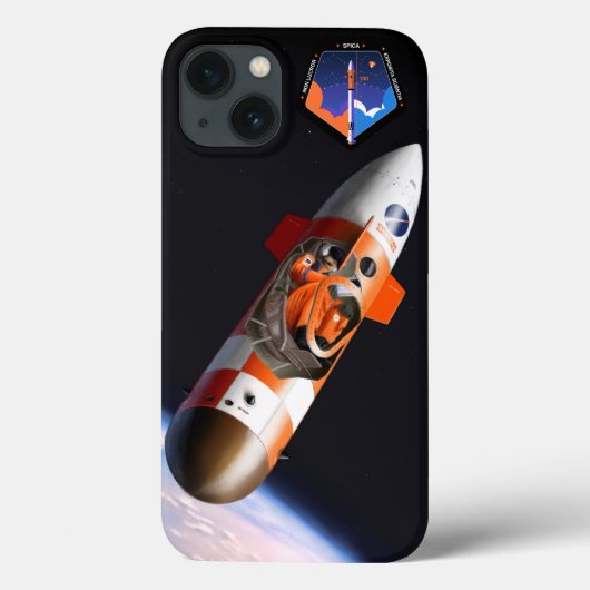 Telefoonhoes met Spica Mission Patch en astronaut Case-Mate iPhone Case (Achterkant)